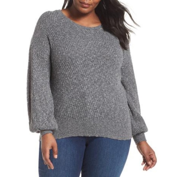NWT Vince Camuto Textured Knit Sweater Grey/Blue - Picture 1 of 9